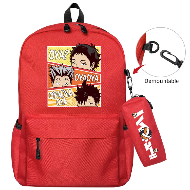 Haikyuu!! Anime student school bag backpack Pencil Bag combination