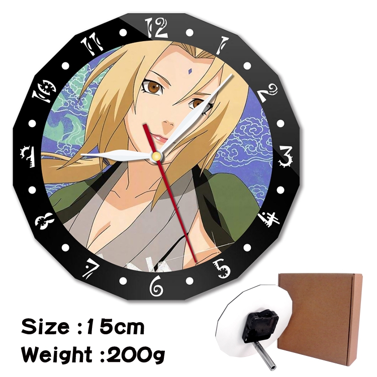 Naruto Anime double acrylic wall clock alarm clock 15cm 200g