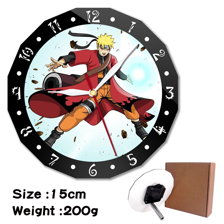 Naruto Anime double acrylic wall clock alarm clock 15cm 200g