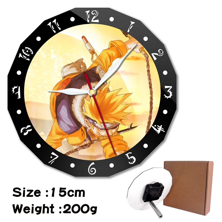 Naruto Anime double acrylic wall clock alarm clock 15cm 200g