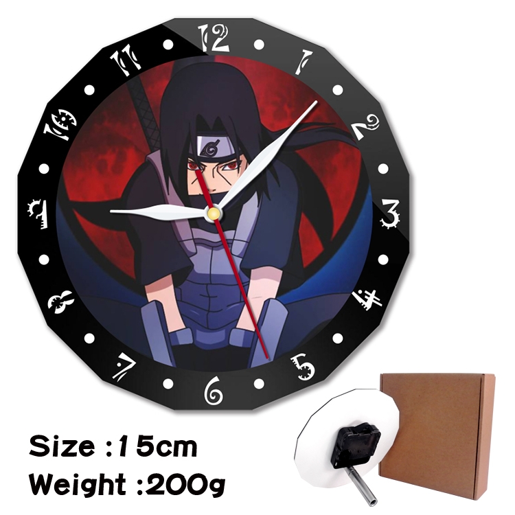 Naruto Anime double acrylic wall clock alarm clock 15cm 200g