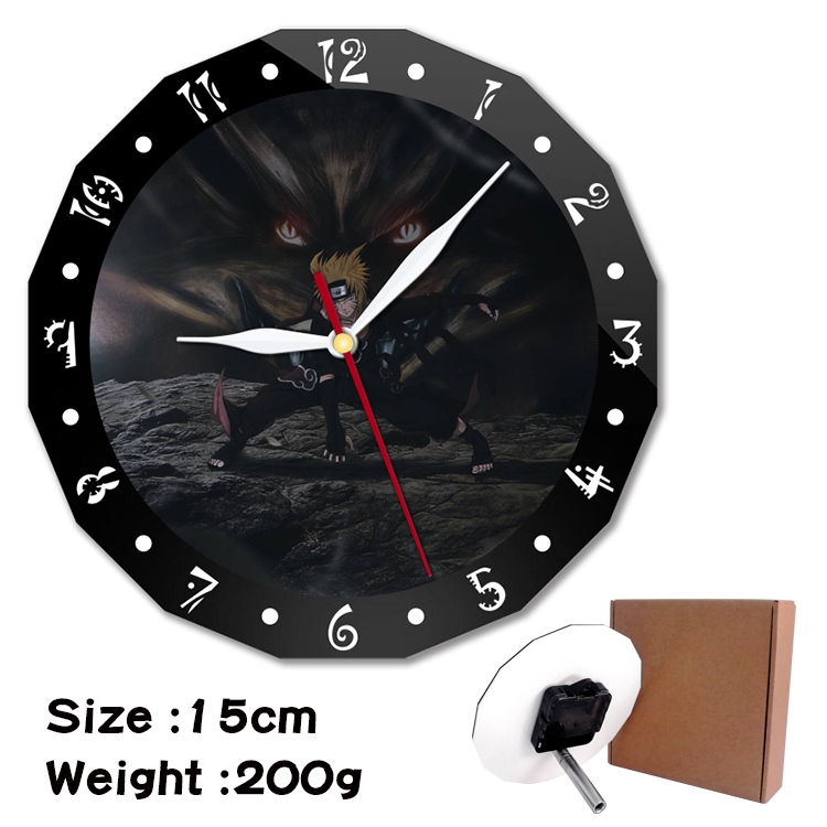 Naruto Anime double acrylic wall clock alarm clock 15cm 200g