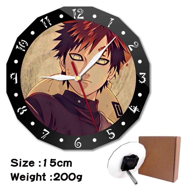 Naruto Anime double acrylic wall clock alarm clock 15cm 200g