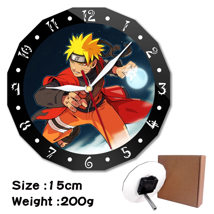 Naruto Anime double acrylic wall clock alarm clock 15cm 200g