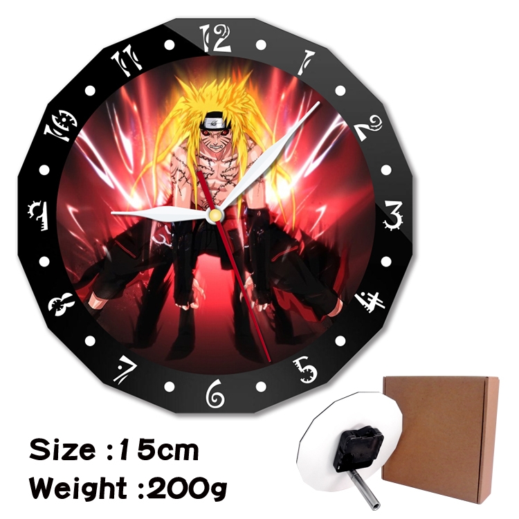 Naruto Anime double acrylic wall clock alarm clock 15cm 200g