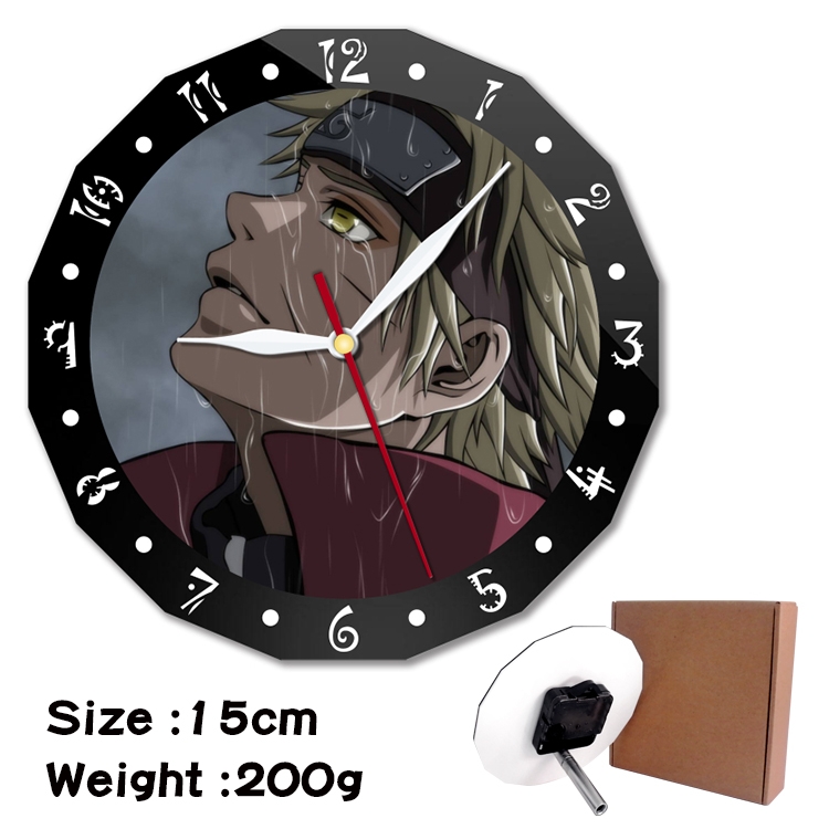 Naruto Anime double acrylic wall clock alarm clock 15cm 200g