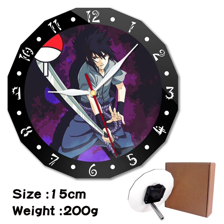 Naruto Anime double acrylic wall clock alarm clock 15cm 200g