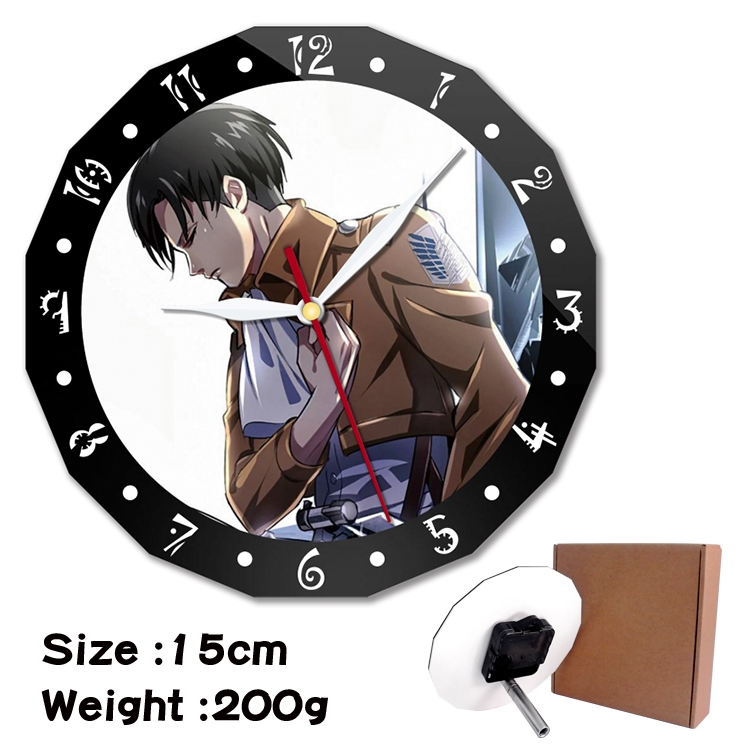  Shingeki no Kyojin Anime double acrylic wall clock alarm clock 15cm 200g