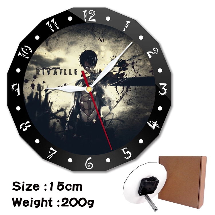  Shingeki no Kyojin Anime double acrylic wall clock alarm clock 15cm 200g