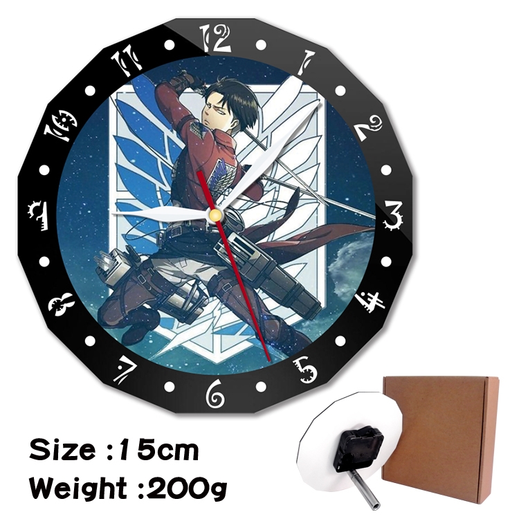  Shingeki no Kyojin Anime double acrylic wall clock alarm clock 15cm 200g