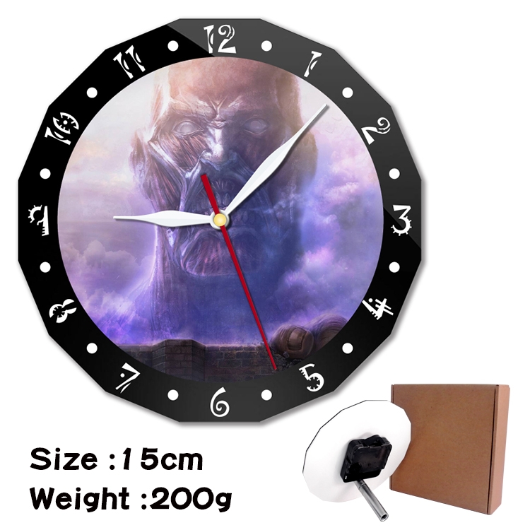  Shingeki no Kyojin Anime double acrylic wall clock alarm clock 15cm 200g