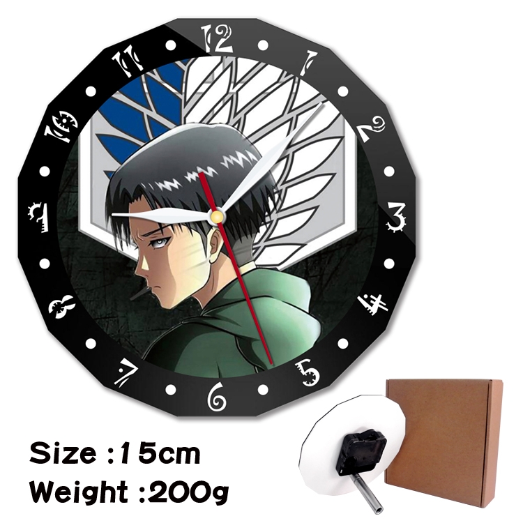  Shingeki no Kyojin Anime double acrylic wall clock alarm clock 15cm 200g