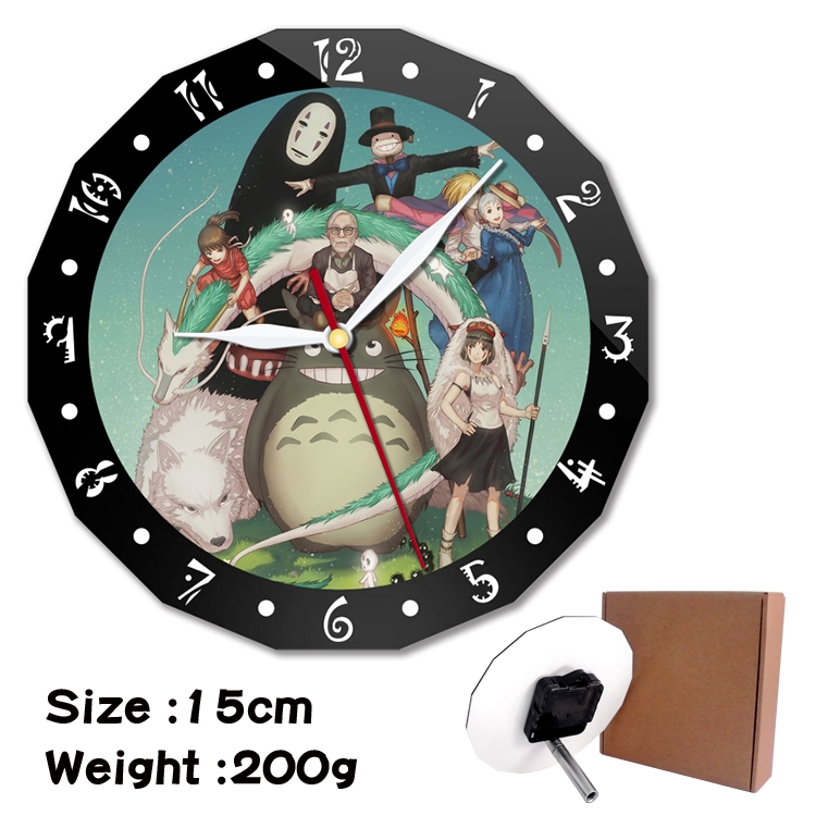 TOTORO Anime double acrylic wall clock alarm clock 15cm 200g