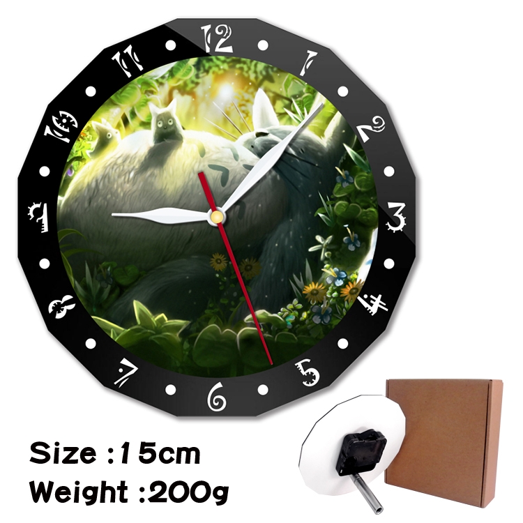 TOTORO Anime double acrylic wall clock alarm clock 15cm 200g