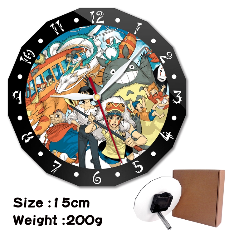 TOTORO Anime double acrylic wall clock alarm clock 15cm 200g