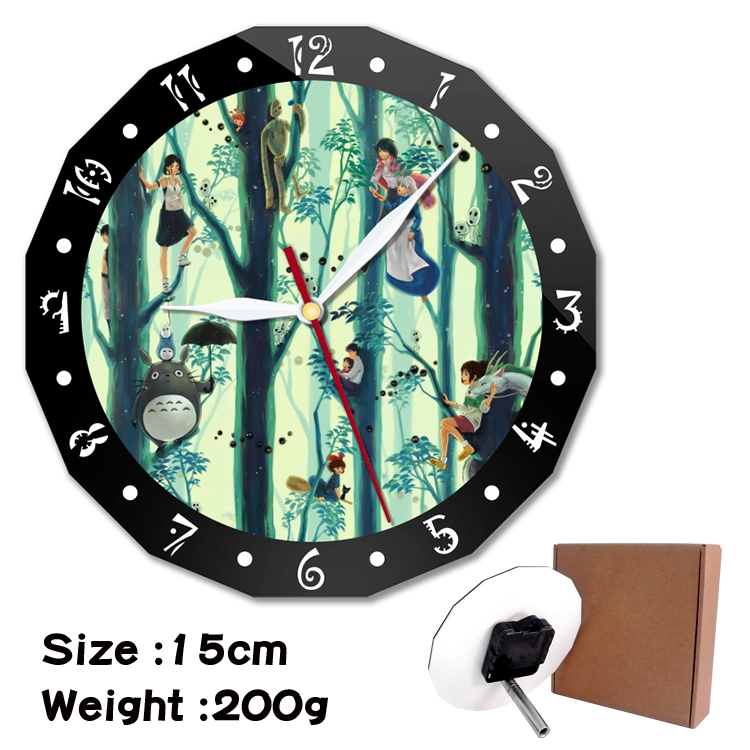 TOTORO Anime double acrylic wall clock alarm clock 15cm 200g