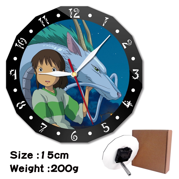 TOTORO Anime double acrylic wall clock alarm clock 15cm 200g