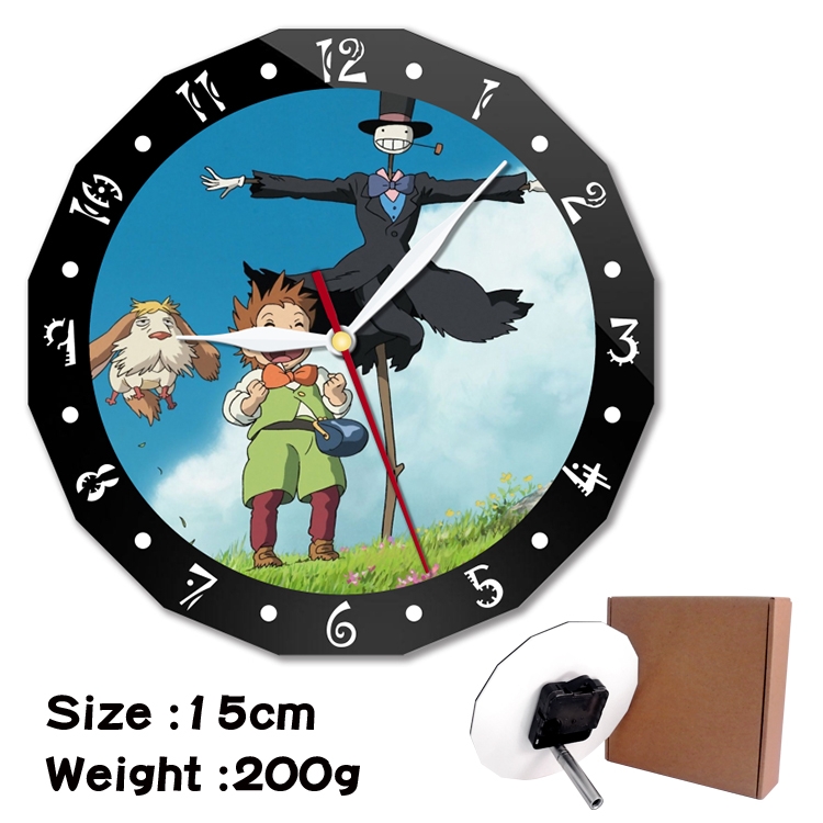 TOTORO Anime double acrylic wall clock alarm clock 15cm 200g