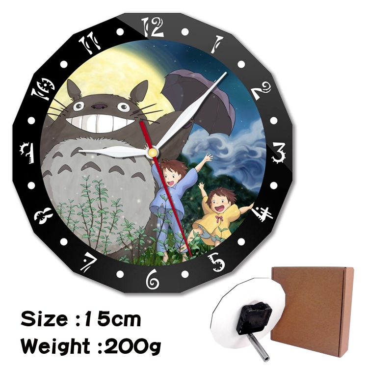 TOTORO Anime double acrylic wall clock alarm clock 15cm 200g