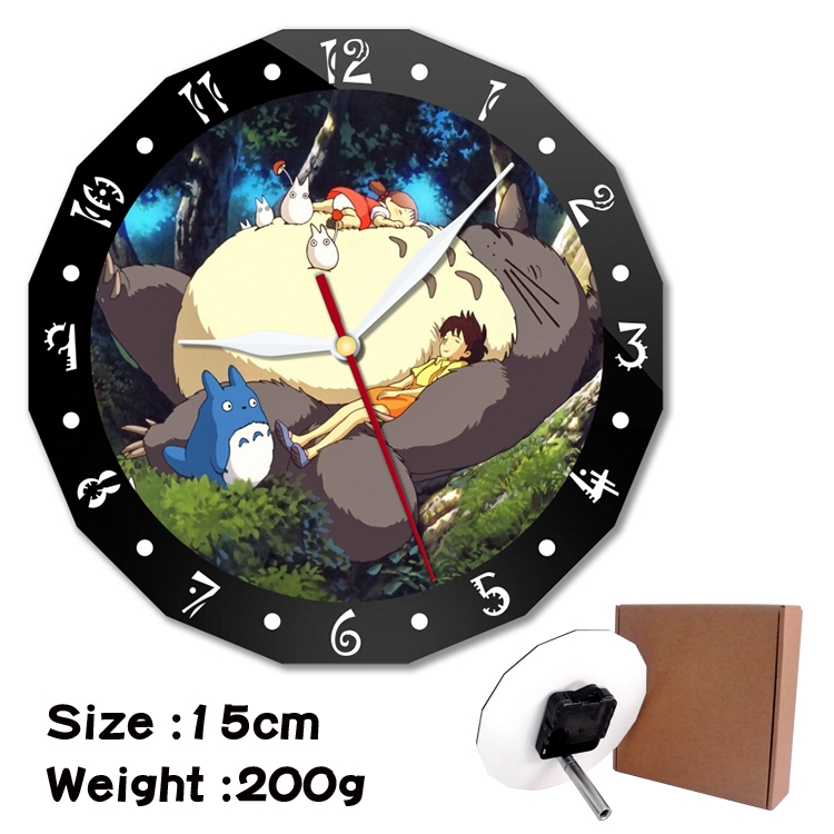 TOTORO Anime double acrylic wall clock alarm clock 15cm 200g