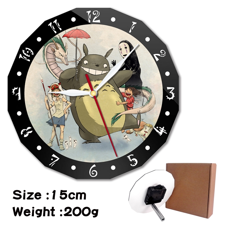 TOTORO Anime double acrylic wall clock alarm clock 15cm 200g