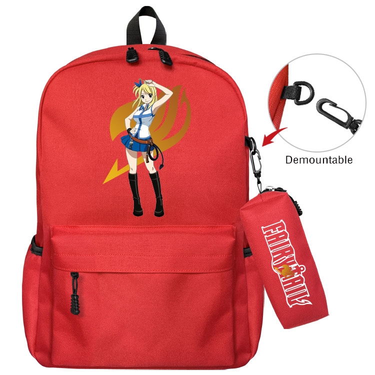 Fairy tail Anime student school bag backpack Pencil Bag combination