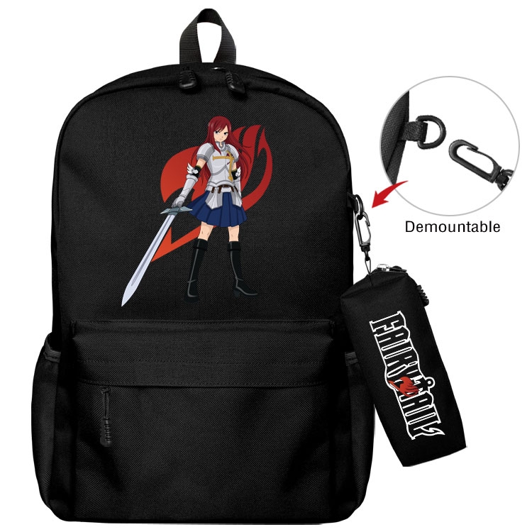 Fairy tail Anime student school bag backpack Pencil Bag combination