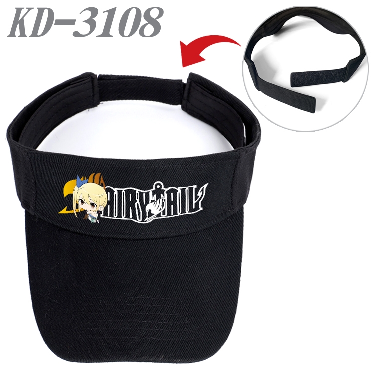 Fairy tail Anime Printed Canvas Empty Top Hat Baseball Hat Sun Hat   KD-3108A