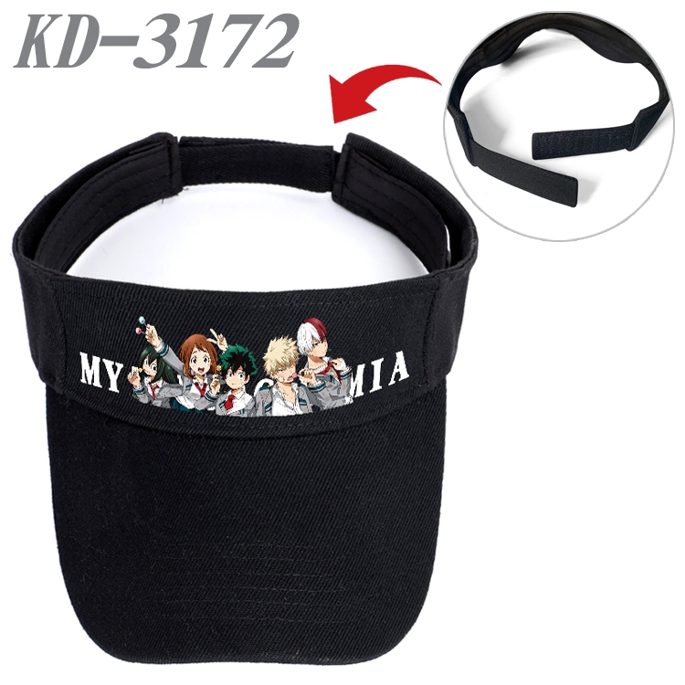 My Hero Academia Anime Printed Canvas Empty Top Hat Baseball Hat Sun Hat KD-3172A