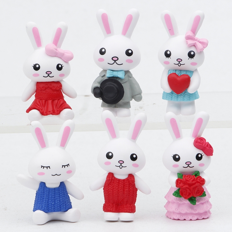  Anime Peripheral Q Version  Standing posture Rabbit Figure A set of 6