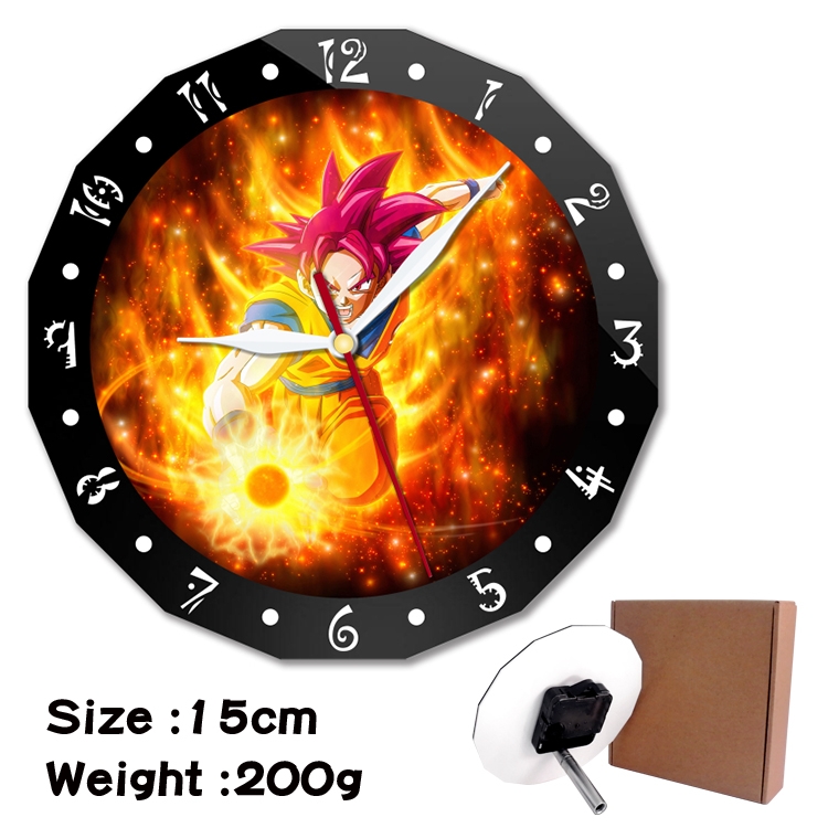 DRAGON BALL Anime double acrylic wall clock alarm clock 15cm 200g