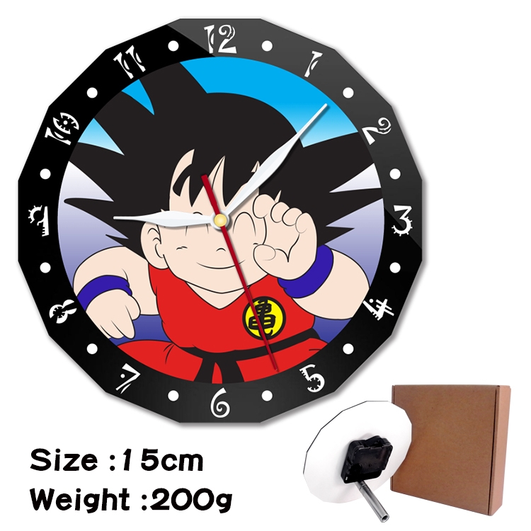 DRAGON BALL Anime double acrylic wall clock alarm clock 15cm 200g