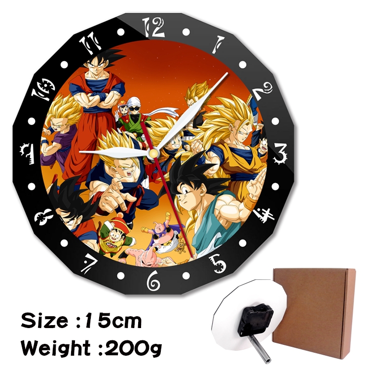 DRAGON BALL Anime double acrylic wall clock alarm clock 15cm 200g