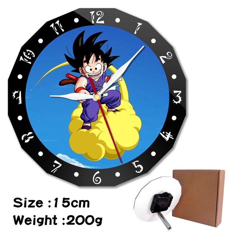 DRAGON BALL Anime double acrylic wall clock alarm clock 15cm 200g