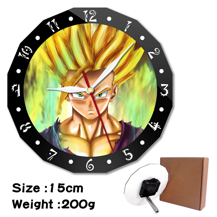 DRAGON BALL Anime double acrylic wall clock alarm clock 15cm 200g