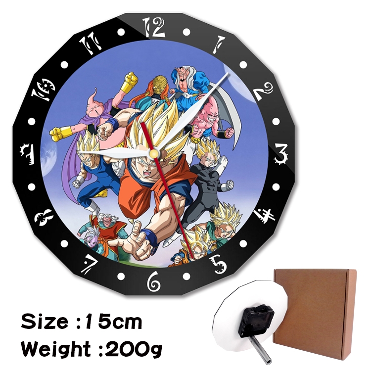 DRAGON BALL Anime double acrylic wall clock alarm clock 15cm 200g