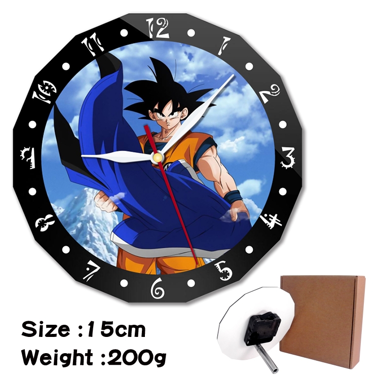 DRAGON BALL Anime double acrylic wall clock alarm clock 15cm 200g