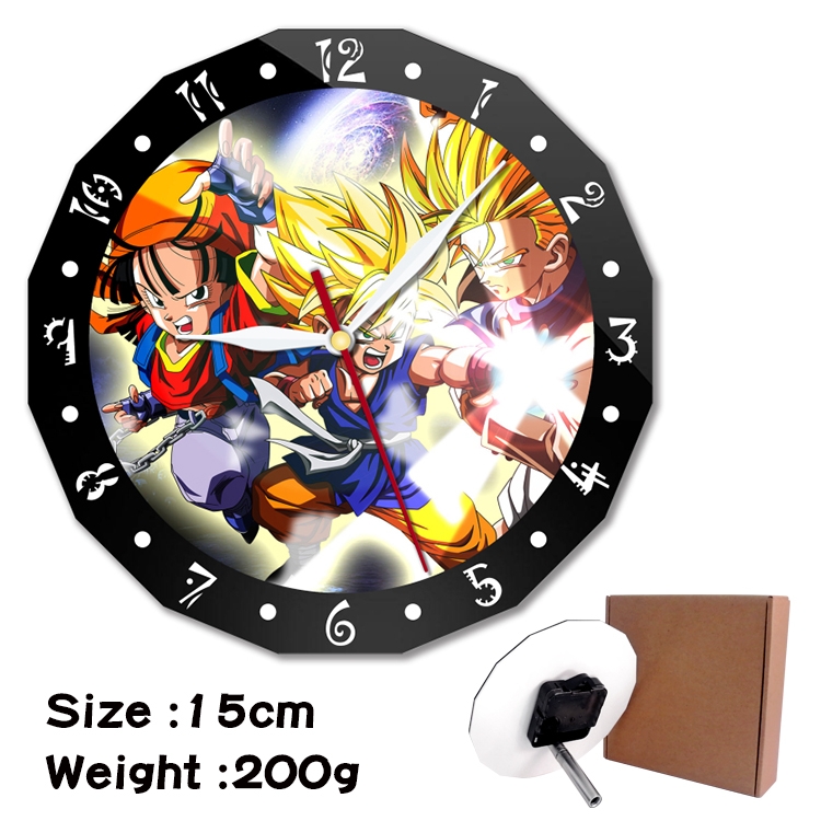 DRAGON BALL Anime double acrylic wall clock alarm clock 15cm 200g