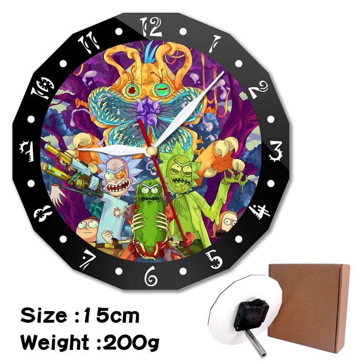 Rick and Morty Anime double acrylic wall clock alarm clock 15cm 200g