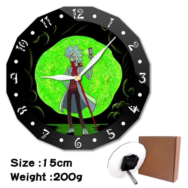 Rick and Morty Anime double acrylic wall clock alarm clock 15cm 200g