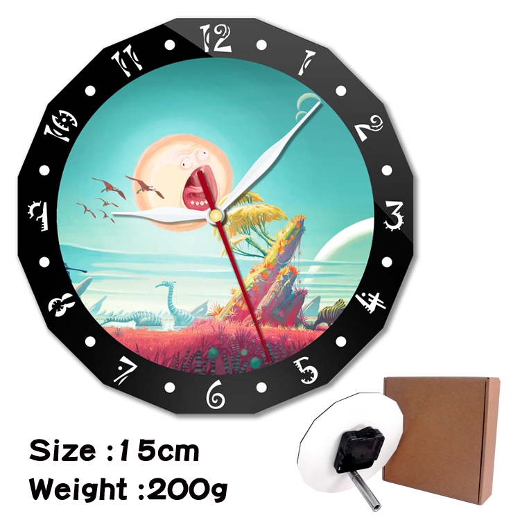 Rick and Morty Anime double acrylic wall clock alarm clock 15cm 200g