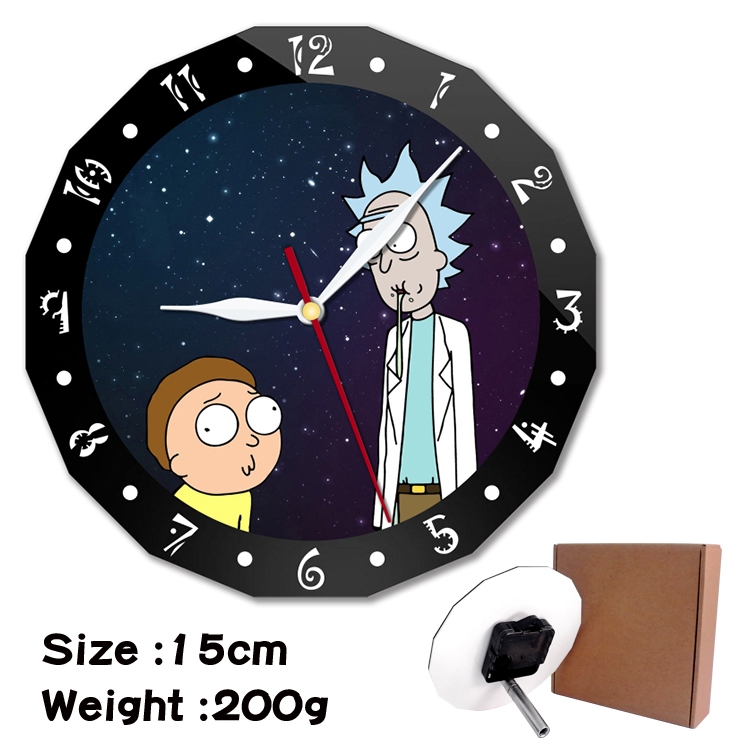 Rick and Morty Anime double acrylic wall clock alarm clock 15cm 200g