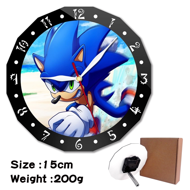 Sonic the Hedgehog Anime double acrylic wall clock alarm clock 15cm 200g