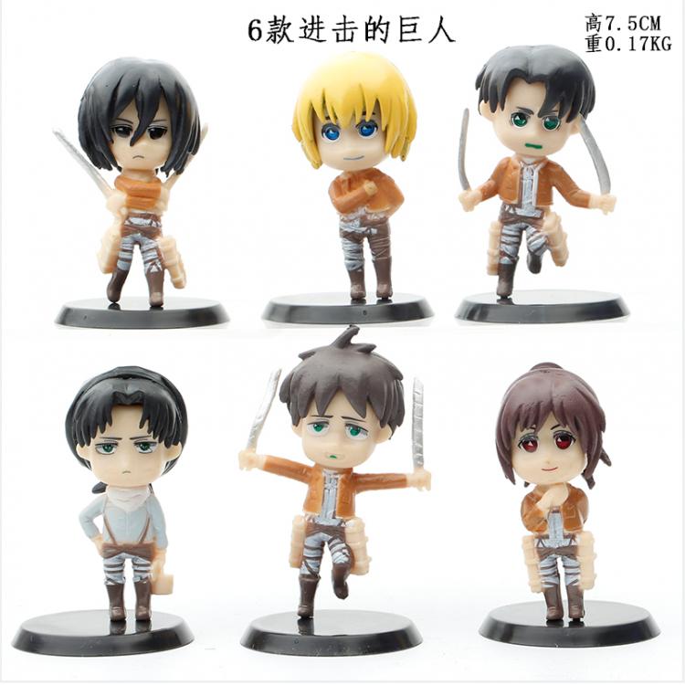 Shingeki no Kyojin Bagged figure model    A set of  6