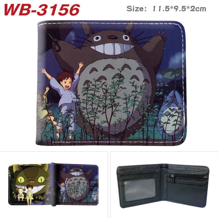 TOTORO Anime color book two-fold leather wallet 11.5X9.5X2CM WB-3156A