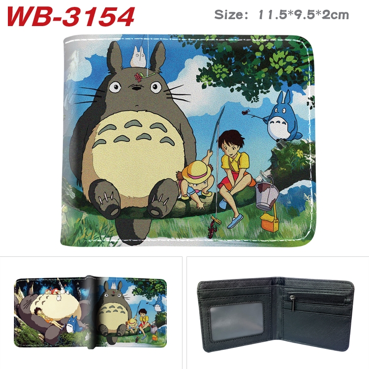 TOTORO Anime color book two-fold leather wallet 11.5X9.5X2CM WB-3154A