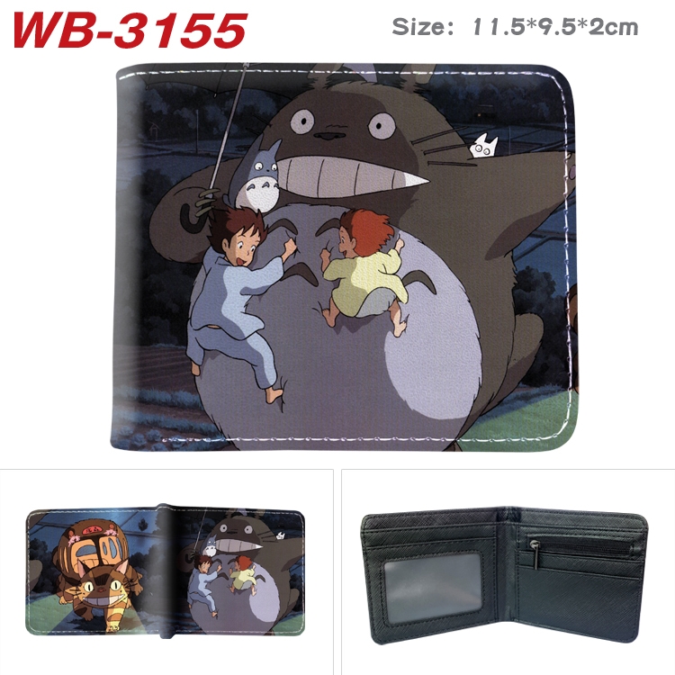 TOTORO Anime color book two-fold leather wallet 11.5X9.5X2CM WB-3155A