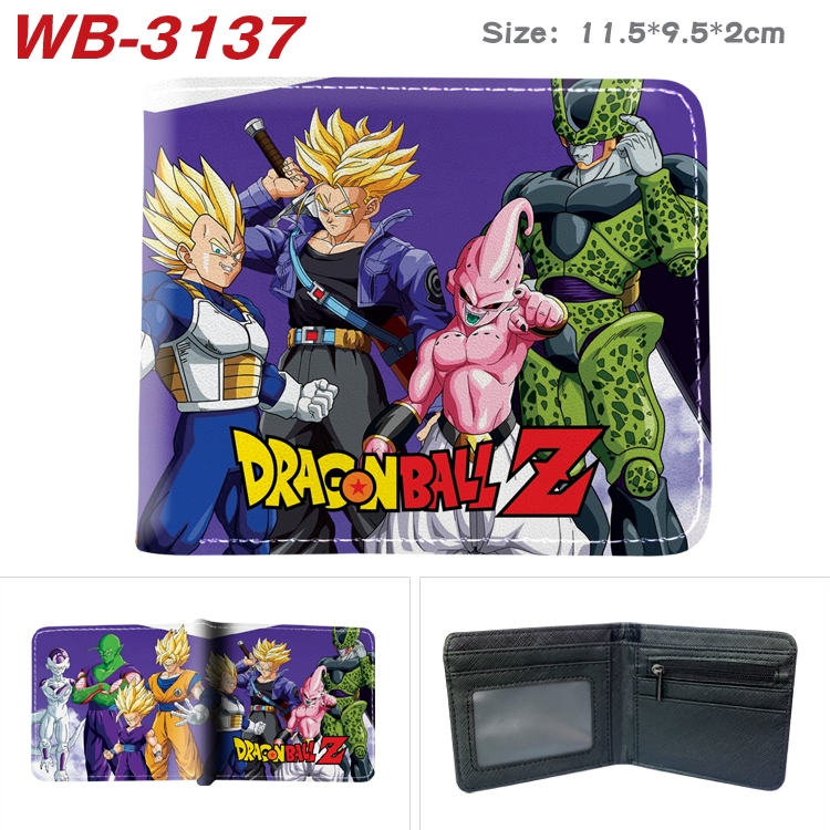 DRAGON BALL Anime color book two-fold leather wallet 11.5X9.5X2CM WB-3070A WB-3137A