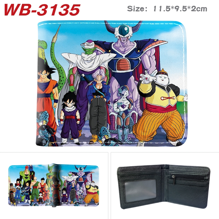 DRAGON BALL Anime color book two-fold leather wallet 11.5X9.5X2CM WB-3070A WB-3135A