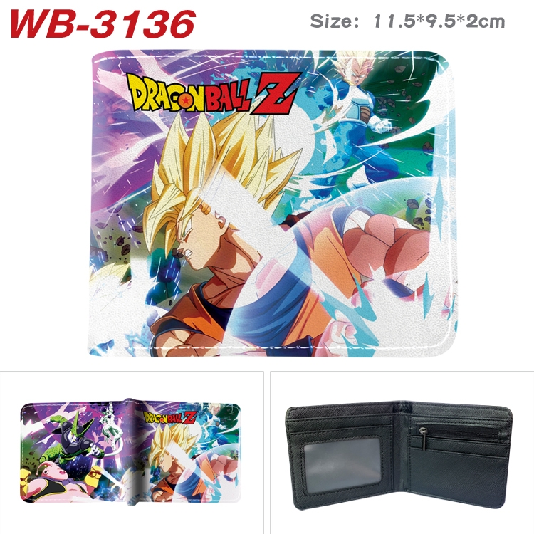 DRAGON BALL Anime color book two-fold leather wallet 11.5X9.5X2CM WB-3070A WB-3136A